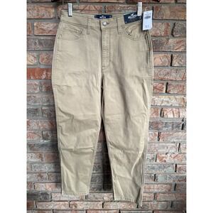 New Hollister Ultra High Rise Mom Pant Size‎ 7 W28 L 25 Khaki Tan Pants Short